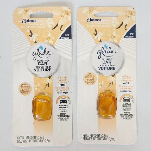 GLADE Car Plugins Refills Lot of 2 Delicate Vanilla Embrace BNIP - Picture 1 of 2